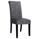 Velvet Elastic Chair Covers Removable Anti-dirty Seat Jacquard  Stretch Chair Covers For Dining Room Kitchen Hotel 1/2/4/6 Pcs