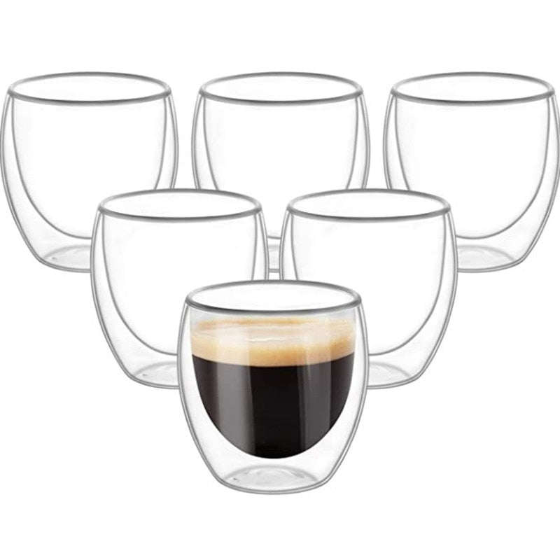 Heat Resistant Double Wall Glass Themal Cup Espresso Coffee Set Beer Mug Tea Keep Hot And Cold Drinkware Insulated Glasses Cups