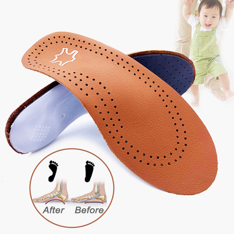 Leather orthotic insole for Flat Feet Arch Support orthopedic shoes sole Insoles for feet suitable men women Children O/X Leg