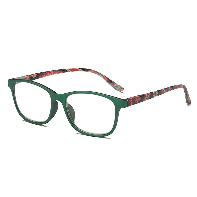 Fashion Women Reading Glasses Flower Print Resin Read Eyeglasses Magnifying Presbyopic Eyewear +1.0~+4.0