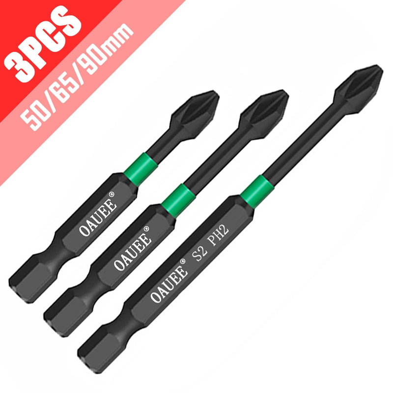 4/5/6pcs Magnetic Batch Head Impact Strong Cross PH2 High Hardness Screwdriver Bits 60/70/90mm Anti Non-slip WaterProof Bits