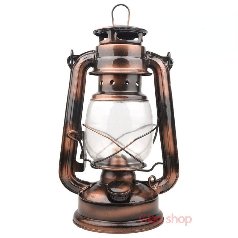 19/25cm Retro Outdoor Camping Kerosene Lamp Portable Lantern Bronze Colored Oil Lamp Vintage Photo Props Outdoor Camping Lights
