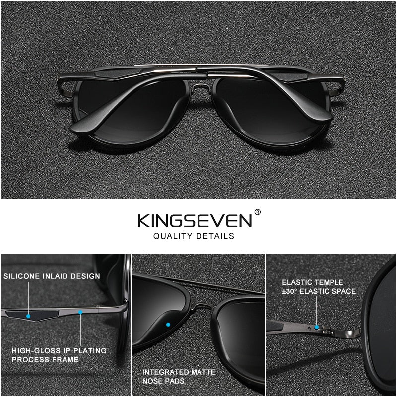 KINGSEVEN Brand Classic Pilot Polarized Sunglasses Men's Driving Male Sun Glasses Eyewear UV Blocking Oculos N7936