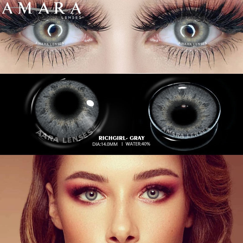 AMARA 1Pair Color Contact Lenses for Eyes OMG Series Soft Contact Lens Beauty Contact Lenses Eye Cosmetic Color Lens Eyes