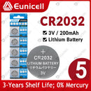 EUNICELL 5PCS-25PCS 200mAh CR2032 Cell Coin Button Batteries CR 2032 5004LC DL2032 3V Lithium Battery For Watch Toys Car Remote