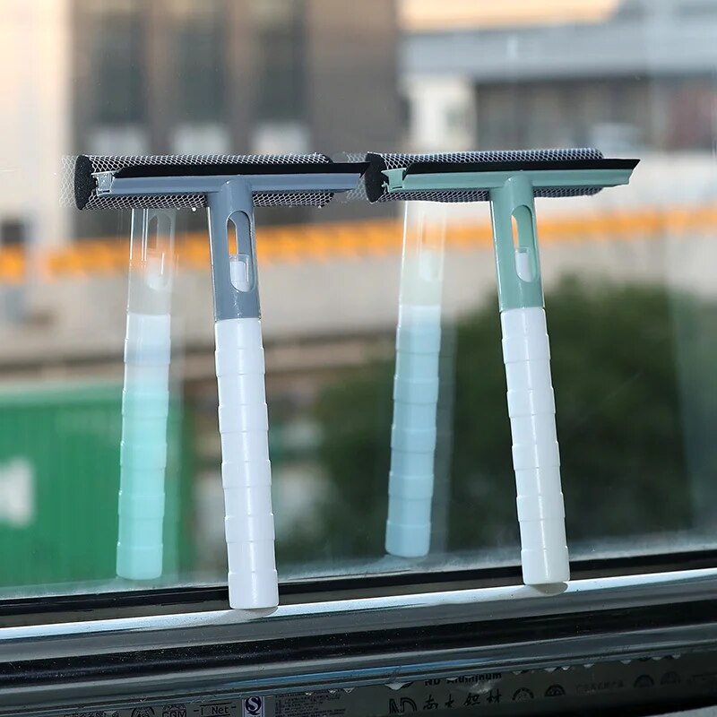 3 In 1 Spray Scrape Wipe Window Squeegee Glass Cleaner Window Wiper Scraper Cleaning Shower Squeegee for Household Cleaning Tool