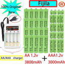 Long Lasting AAA Rechargeable Batteries, 1.2V aaa 3000mAh, 1.2V AA3800mAh  Ni-MH Battery for Microphone and Camera with Charger
