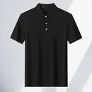 New Men's Casual Fashion Striped Short Sleeved Collar Polo Shirt Breathable and Comfortable Summer Versatile T-shirt