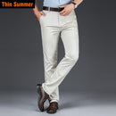 New Men's Bamboo Fiber Casual Pants Classic Style Business Fashion Khaki Stretch Cotton Trousers Male Brand Clothes