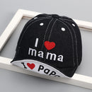 6-24 Months Spring Summer Baby Hat Baby Girls Boys Denim Baseball Cap Kids I Love Mama and Papa Flat Cap Children Sun Hat