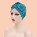 Women Shine Silver Gold Knot Twist Turban Headbands Cap Autumn Winter Warm Headwear Casual Streetwear Female Muslim Indian Hats