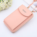 Women Shoulder Strap Purses Solid Color Leather Bag Short Travel Mobile Phone Bag Card Holders Storage Wallet Flap Pocket