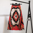 Pleated Skirt Women New  Print Cartoon Pattern  Elastic Women Skirts Big Swing Party Holiday High Waist Skirts