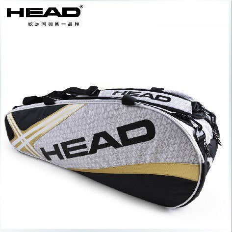 HEAD Tennis Bag Mens Tennis Racket Large Sport Bag Outdoor Gym Badminton Backpack 4-9 Racquet Sports Bag With Handle Waterproof