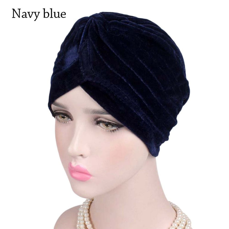 Women Shine Silver Gold Knot Twist Turban Headbands Cap Autumn Winter Warm Headwear Casual Streetwear Female Muslim Indian Hats