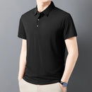 New Men's Casual Fashion Striped Short Sleeved Collar Polo Shirt Breathable and Comfortable Summer Versatile T-shirt