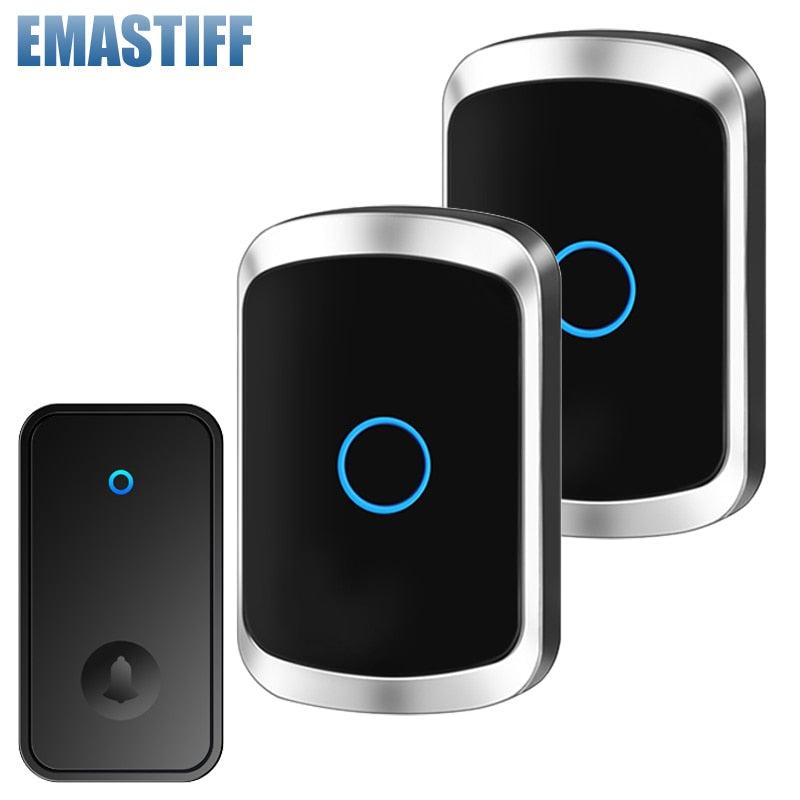 Wireless Doorbell No Battery required Waterproof Self-Powered 433mhz Door bell Sets Home Outdoor Kinetic Ring Chime Doorbell