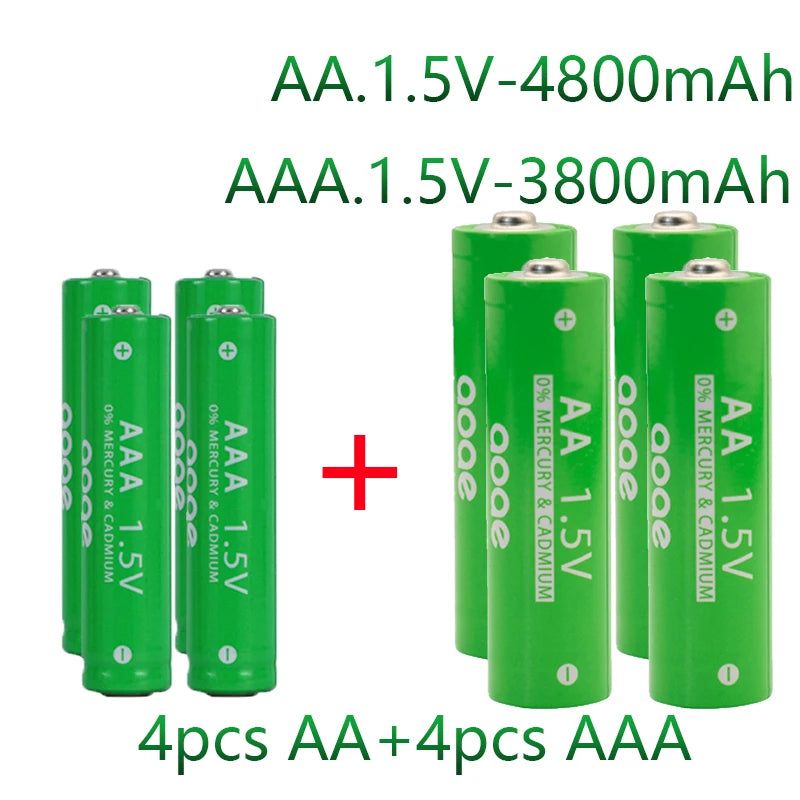 4 X 1.5V 3500mWh AA Lithium Li-ion Rechargeable Batteries With Charger Hixon LOT £23.99 - UK