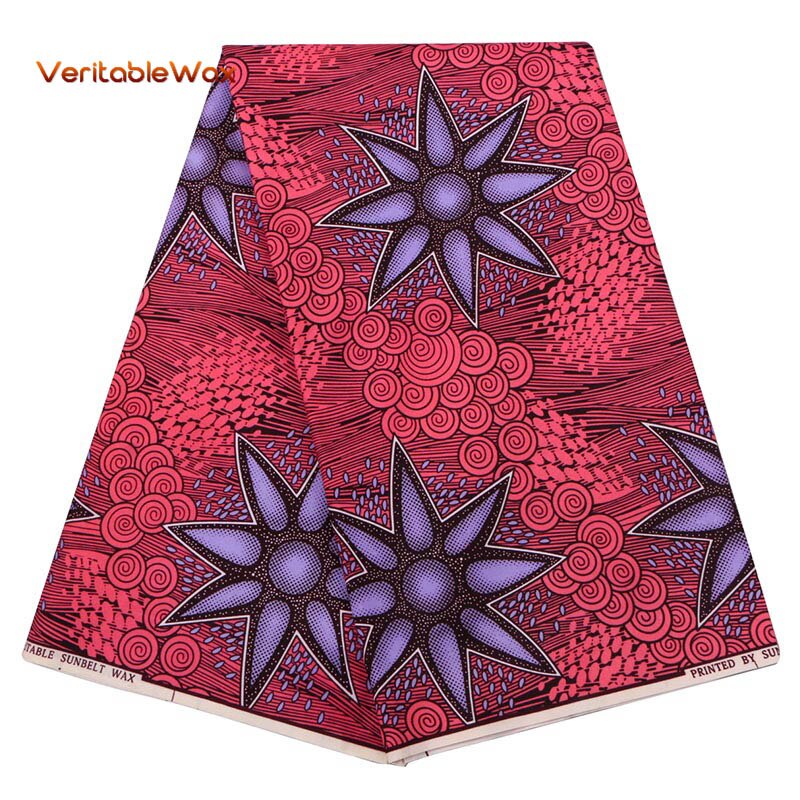 African Wax Polyester Wax Fabric High Quality Ankara Veritablewax African Wax Print Fabric A-6