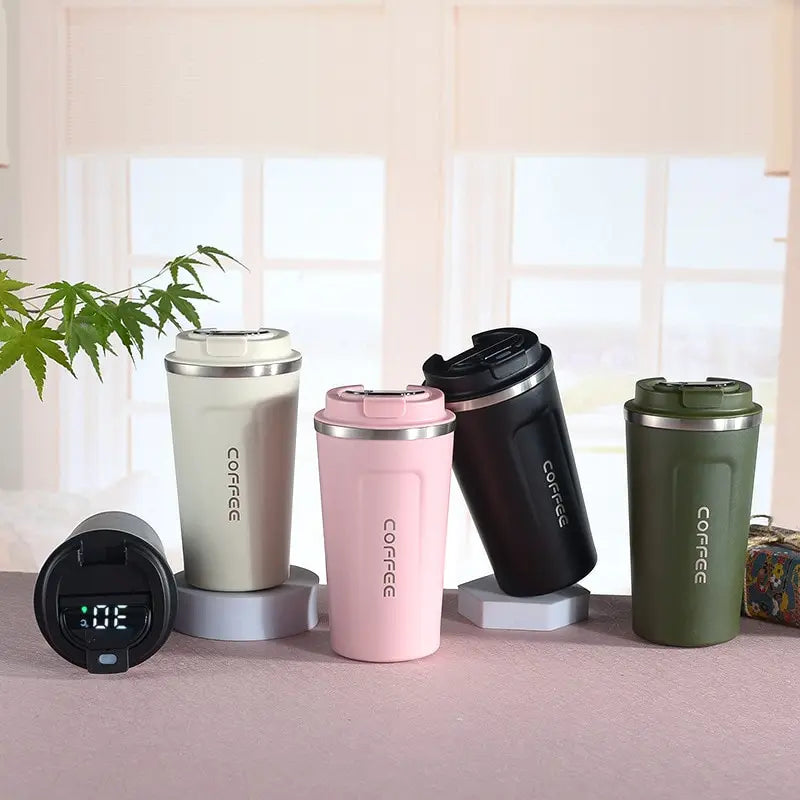 1pc 500ml Digital Coffee Mug,Stainless Steel Tea Coffee Mug Thermos Flask  Travel Mug, LED Temperature Display Thermal Mug