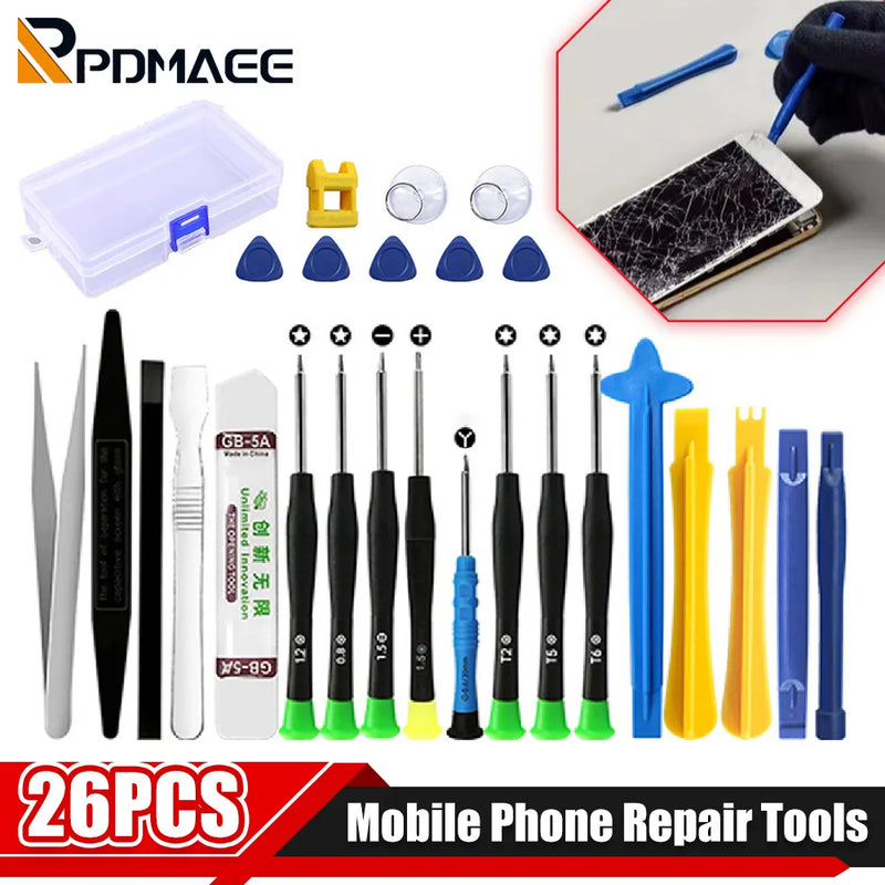 22 in 1 Mobile Phone Repair Tools Pry Opening Screwdriver Set for iPhone Laptop Computer Disassemble Hand Tool Set 14/22/25/26pc