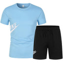 Men's Summer T-shirt and Shorts Set Men's Breathable sportswear Set Casual and Fashionable short-sleeved T-shirt Set