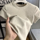 Spring Summer New Short Sleeve T-Shirt Women Solid Simple Casual Soft All-Match Hot Basic Slim Tops Tees Summer Fashion