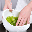 1PC-Silicone Colander Rice Bowl Drain Basket Fruit Bowl Washing Drain Basket with Handle Washing Basket Home Kitchen Organizer