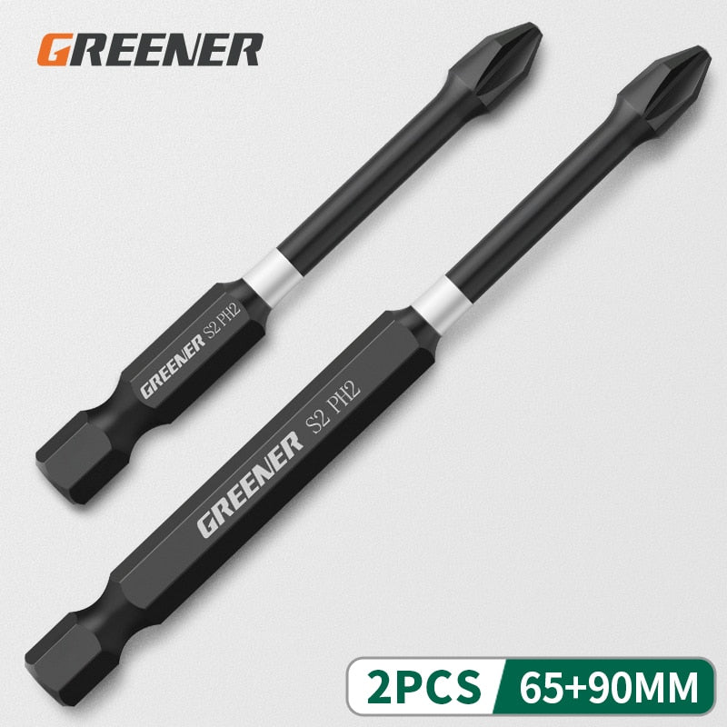 Greener Impact Strong Magnetic Batch Head Cross High Hardness Hand Drill Bit Screw Electric Screwdriver Set 50 65 70 90 150mm