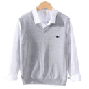 High-quality Pony Vests V-neck Knitted Sweaters Casual Men Sweaters Pullover Slim Fit 100%Cotton Solid Pullover Plus Size