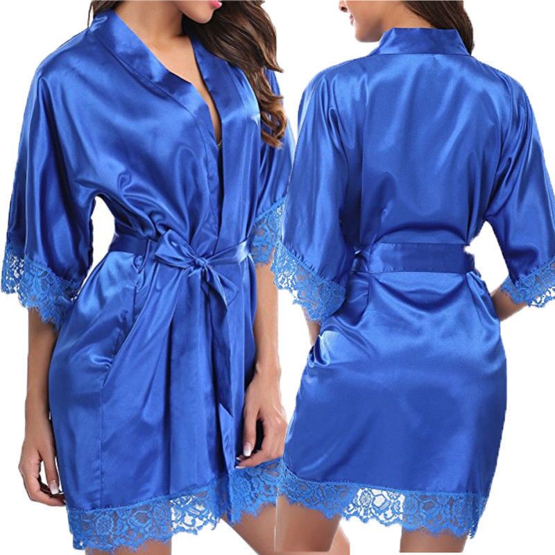 Women Robe Kimono Robe Silk Silk Robe Satin Silk Dressing Gown S-2XL