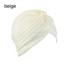 Women Shine Silver Gold Knot Twist Turban Headbands Cap Autumn Winter Warm Headwear Casual Streetwear Female Muslim Indian Hats