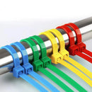 100pcs 3*100mm Red Yellow Blue Green Riselant Self Locking Nylon Plastic Flanges Cable Wire Organizer Zip Ties Tie Bar Clamps