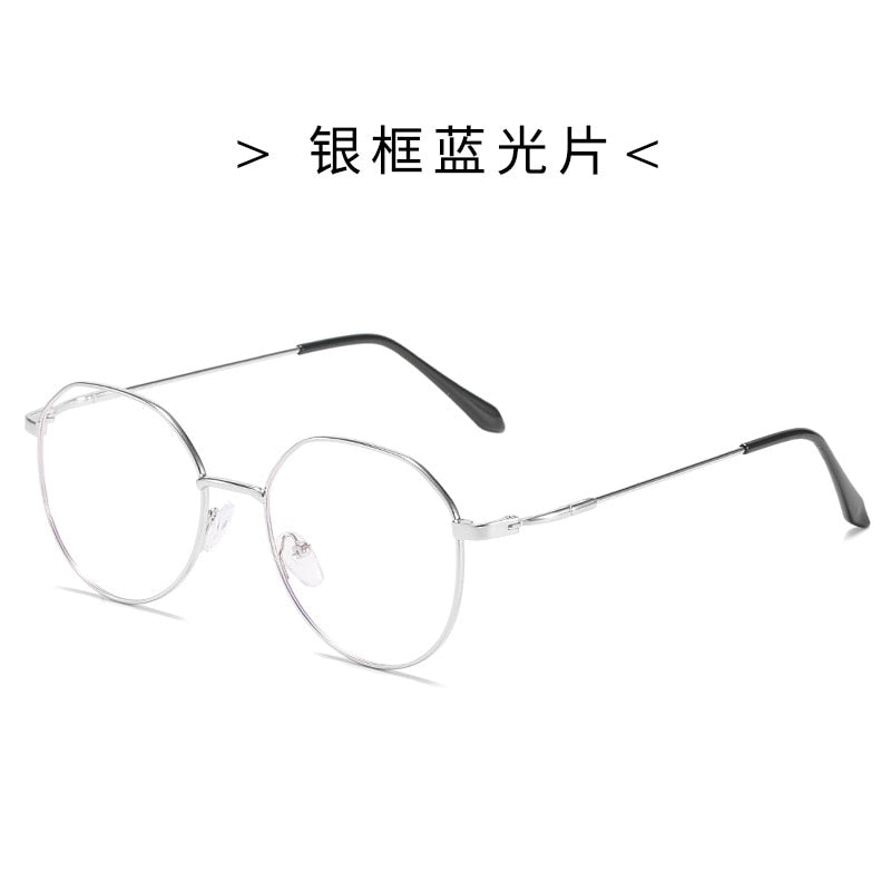 Metal Round Anti Blue Light Glasses Women Men Classic Square Eyeglasses Frames Transparent Computer Glasses Oculos Feminino