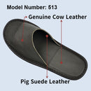 Big sizes Genuine Cow Leather Slippers Homes in indoor slipper open toe sandals men women elderly casual Slides shoes
