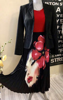 Pleated Skirt Women New  Print Cartoon Pattern  Elastic Women Skirts Big Swing Party Holiday High Waist Skirts