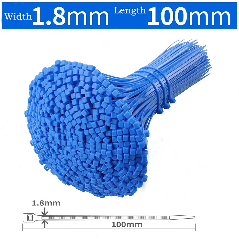 Collier Riselant 100pcs 3*100mm Red Yellow Blue Green Riselant Self Locking Nylon Plast