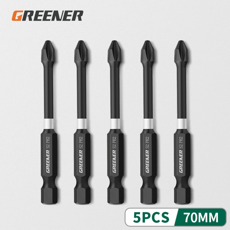 Greener Impact Strong Magnetic Batch Head Cross High Hardness Hand Drill Bit Screw Electric Screwdriver Set 50 65 70 90 150mm