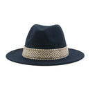 Panama Hat Western Cowboy Hats for Women Solid Big Brim Casual Fedoras Men Women Camel Black White Felted Hat Sombreros Gorras