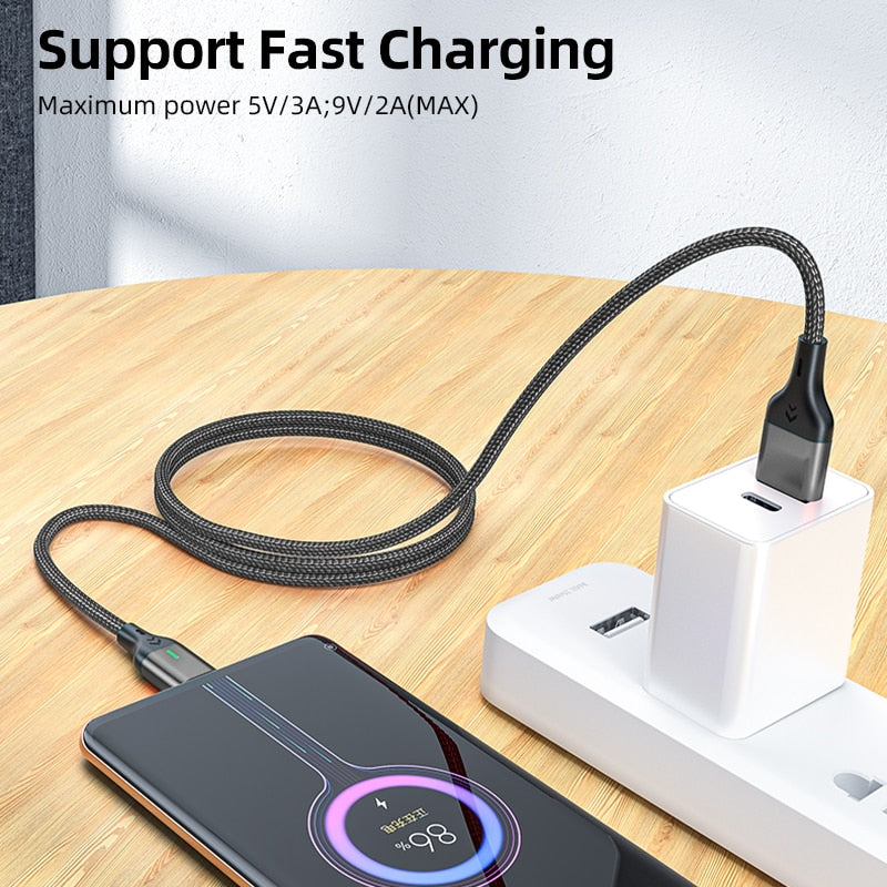 AUFU Magnetic Charge Cable Fast Charging USB Type C Cable for Samsung Xiaomi iPhone Magnet Micro USB Data Quick Charging Wire