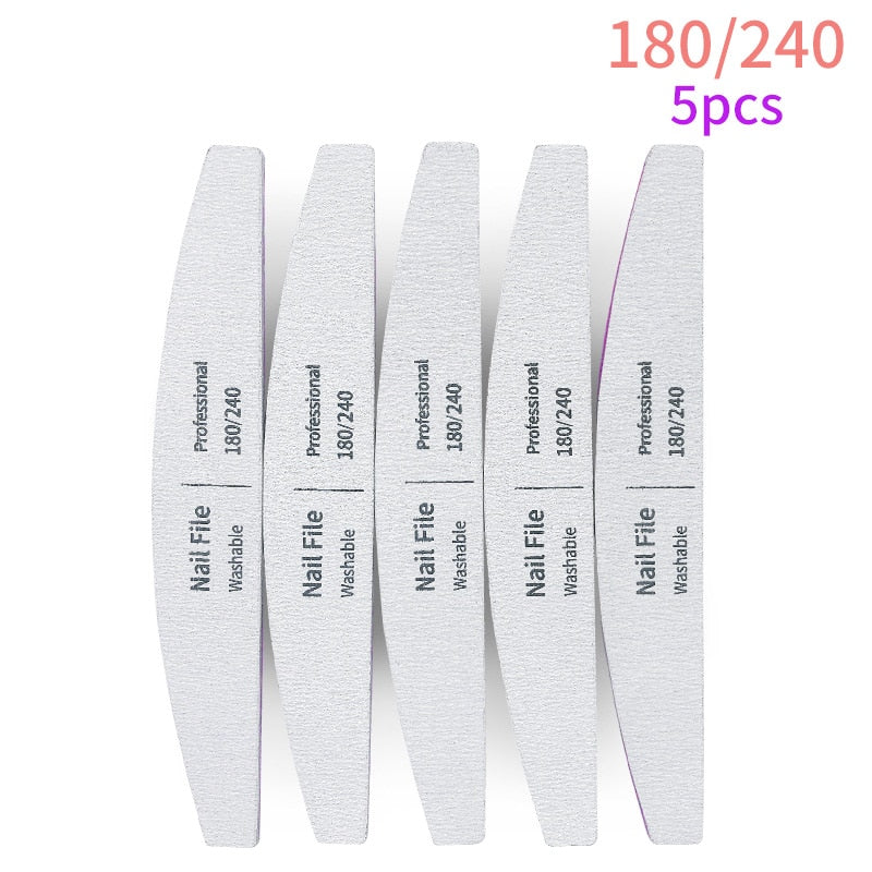 Nail File 100 to 180 Professional Tools Emery for Manicure Lime 240 Sandpaper Gel Polishing Files for Nails Buffers Set Polisher