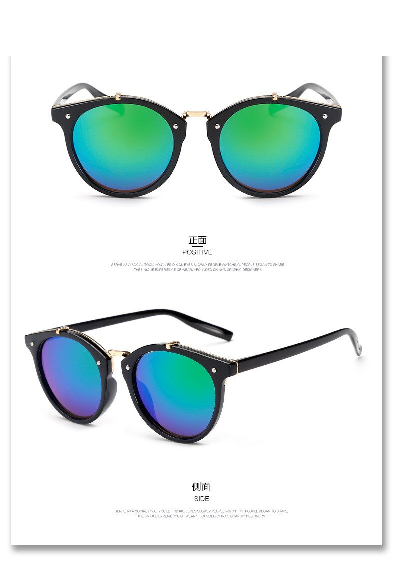 Vintage Round Rivet Brand Designer Sunglasses Women Eyewear Gradient Female Retro Sun Glasses Elegant Classic Oculos De Sol