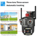 HD 8MP PTZ WiFi 4K Dual Lens Screen Camera 6K 12MP Three Screens Security Protection Motion Detection Outdoor IP CCTV Survalance