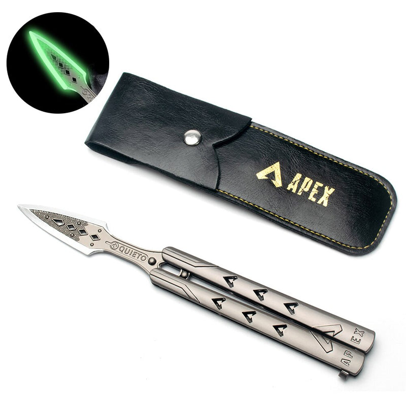 21cm Apex Octane Heirloom Knife Legends Game Cosplay Butterfly Balisong Weapon Luminous Model Metal Props Collection Toy