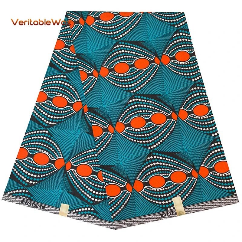 African Real Wax Print Fabric Organic 100% Polyester VeritableWax High Quality 6 Yards 3Yards African Fabric For Party Dress A-2