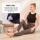 CRZ YOGA Women High Neck Longline Sports Bra - Padded Racerback Yoga Bra Crop Tank Top with Built in Shelf Bra