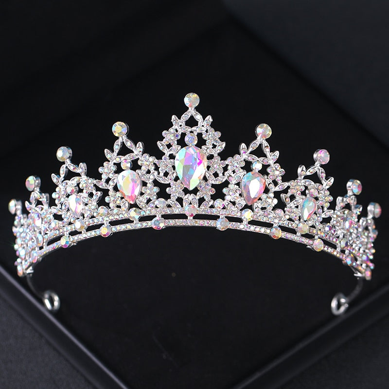 Wedding Tiara, Hair Accessory, Crystal Diadem, Silver Color G8W2 