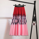 Pleated Skirt Women New  Print Cartoon Pattern  Elastic Women Skirts Big Swing Party Holiday High Waist Skirts