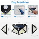 100 LED Solar Lamps 1/2/4Pcs Outdoor Solar Wall Lights PIR Motion Sensor Solar Powered Sunlight Street Light for Garden Lights