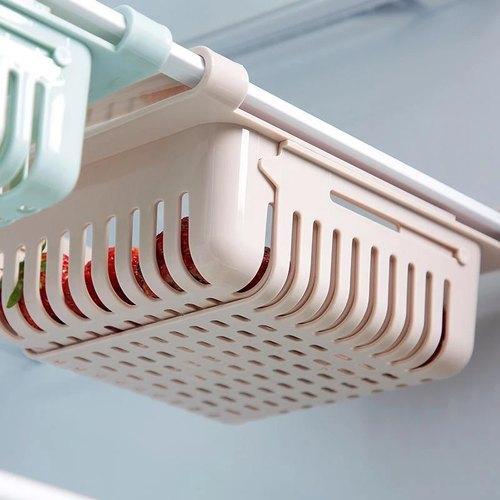 Adjustable Stretchable Refrigerator Storage Rack Kitchen Fridge Freezer Shelf Holder Pull-Out Drawer Organizer Basket Multicolor